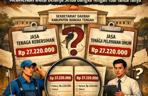 Gaji Tenaga Kebersihan Setara Staf Pelayanan Umum? Keanehan Data Belanja Setda Bangka Tengah Tuai Tanda Tanya