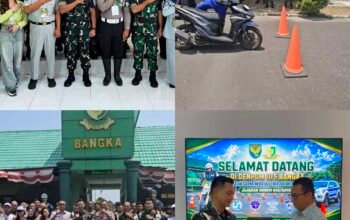 DENPOM II/5 BANGKA MELAKSANAKAN SOSIALISASI KESELAMATAN BERLALU LINTAS DALAM BERKENDARAAN DI WILAYAH KOREM 045/GAYA